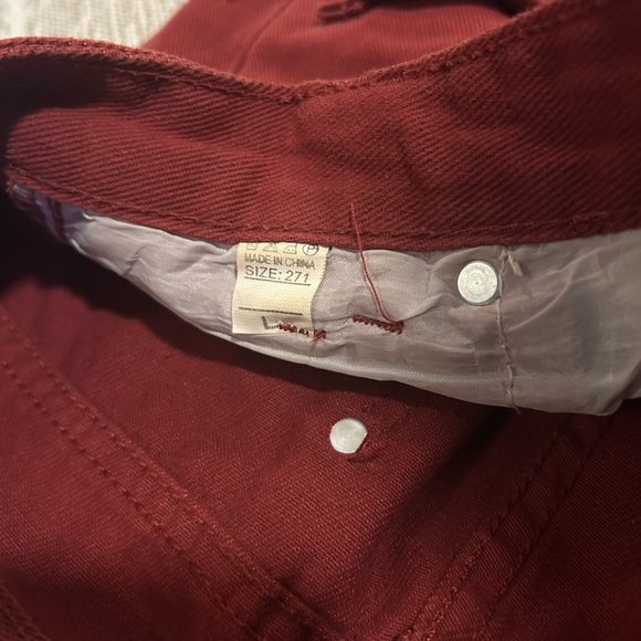 Red Wide-Leg Jeans - Picture 4 of 4